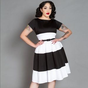 Pinup Couture Amanda Dress in Black/White